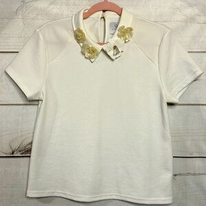 VGUC Size Medium Plains & Prints Top White